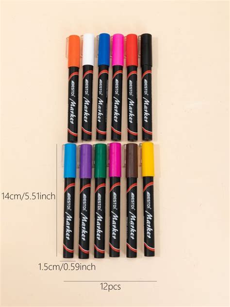 12 pièces Stylo feutre couleur mélangée Mode en ligne SHEIN FRANCE