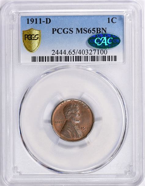 D Lincoln Cent Pcgs Ms Bn Cac Green Item