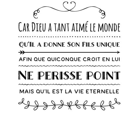Car Dieu a tant aimé le monde qu il a donné son fils unique afin que