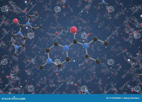 Diethylcarbamazine Molecule 3d Molecular Structure Ball And Stick Model Structural Chemical