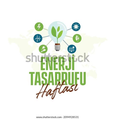 Enerji Tasarrufu Translation Energy Saving Week Stock Vector Royalty