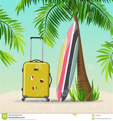 Ejemplo Del Vector Del Viaje De Las Vacaciones De Verano Ilustración