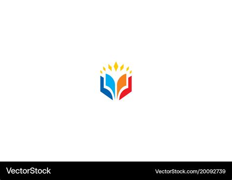 Open Book Education Icon Logo Royalty Free Vector Image