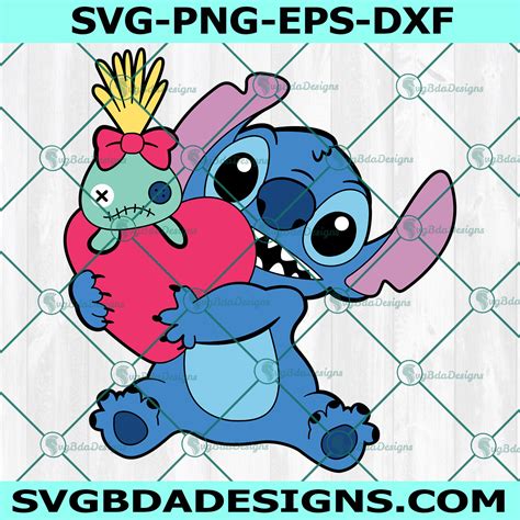 Stitch And Scrump Svg Stitch Valentine Svg Valentines Day Svg Porn