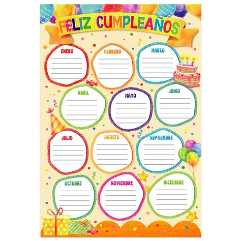 Buy Whatsign Happy Birthday Chart Spanish Birthday S For Classroom