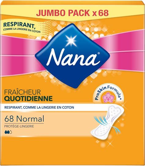 Nana Normal Plat Protège lingerie absorbant Lot de 2 paquets de 68