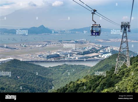 Cable Car to go to Hong Kong Big Buddha on Lantau Island Stock Photo ...