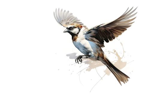 Premium Ai Image Beautiful Watercolor Painting Of A Sparrow Bird