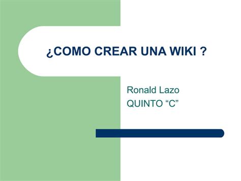 Como Crear Una Wiki Ppt