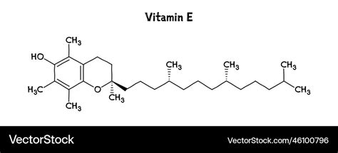 Vitamin e structural formula of molecular Vector Image