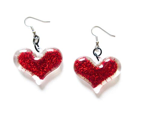 Glitter Heart Earrings Finalgirldesigns Glitter Hearts Heart