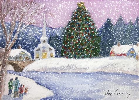 Snowy Christmas Day Painting by Sue Carmony - Fine Art America