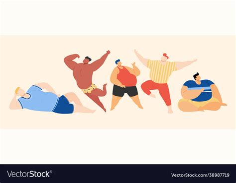 Body Positivity Plus Size Men Royalty Free Vector Image