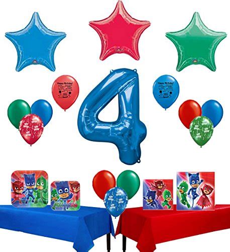 Pj Masks Happy 4th Birthday Party Supply And Balloon Bundle Buy