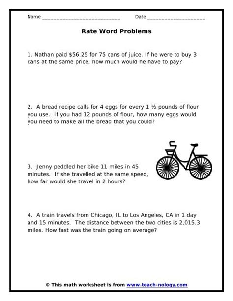 36 Rate Word Problems Worksheet Support Worksheet