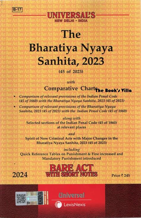 The Bharatiya Nyaya Sanhita Bns Bare Act Edition Lexis