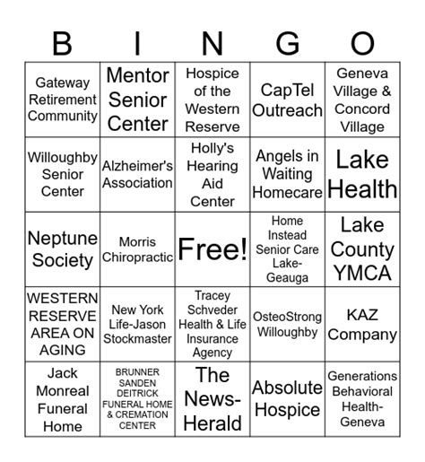 Senior Day Bingo 2018 Bingo Card