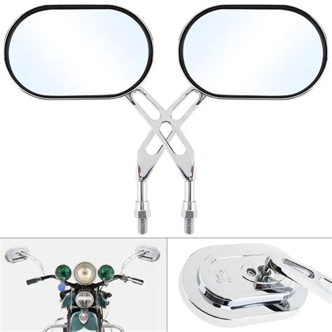 1Pair 10mm Modified Plated Universal Motorcycle Rearview Mirror Silver