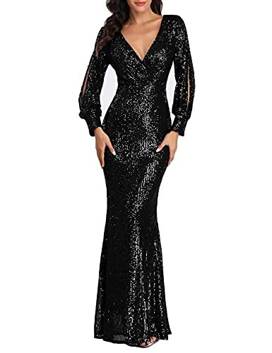 Marina Sequin Lace Long Sleeve Gown The Perfect Dress For Any Occasion