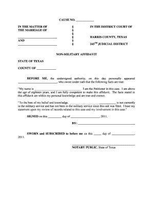 Non Military Affidavit Form Fill Out And Sign Printable Pdf Template Images