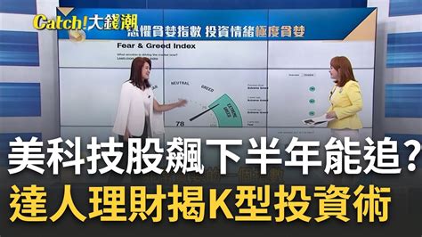 2023下半年進場首重 K型 投資法 Ai助攻 美科技股 漲幅mvp 投資情緒 極貪婪 還能追 7月財報成關鍵｜王志郁 主持｜20230712 Catch大錢潮 Feat 羅尤美