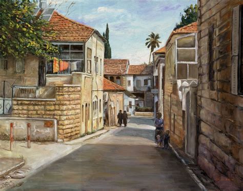 Geula Street Scene | Chava Roth Judaica Art Gallery