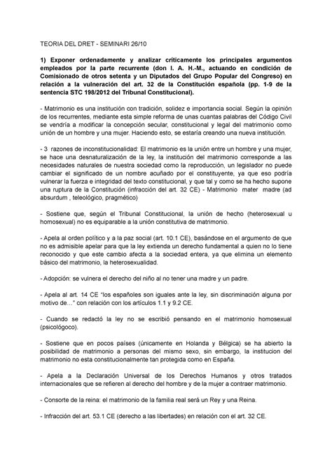 Seminari Teoria Del Dret TEORIA DEL DRET SEMINARI 26 1 Exponer