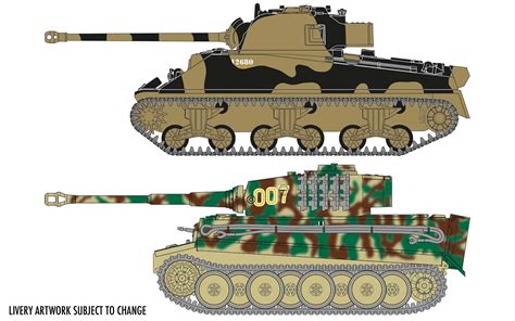 Tiger I Vs Sherman Firefly Vc Gift Set Model Do Sklejania Airfix 50186