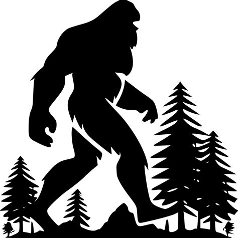 Bigfoot Black And White Vector Illustration 23593345 Vector Art At