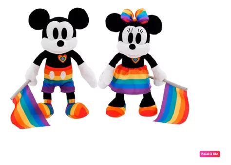 Disney Store Set 2 Peluches Mickey Y Minnie Mouse Pride 2023