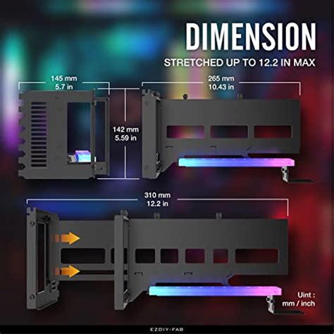 EZDIY FAB Soporte vertical PCIe 4 0 GPU para tarjeta gráfica con