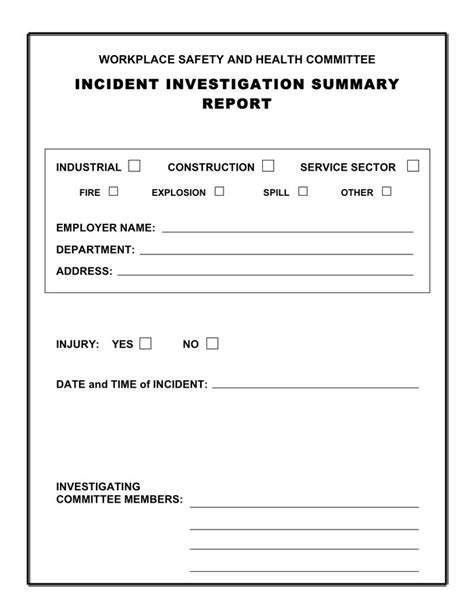 Incident Summary Report Template 3 PROFESSIONAL TEMPLATES Report