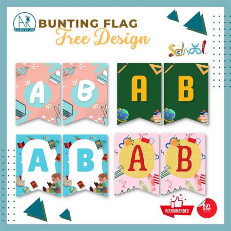 Jual Bunting Flag Custom Bendera Happy Birthday Free Tali Tema School