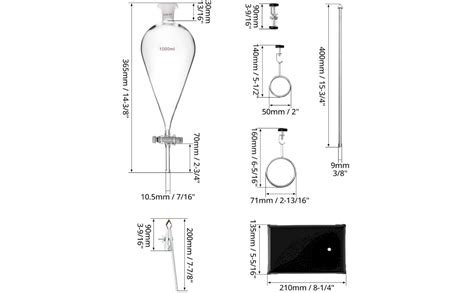 Qwork Ml Heavy Wall Conical Separating Funnel With Fitting