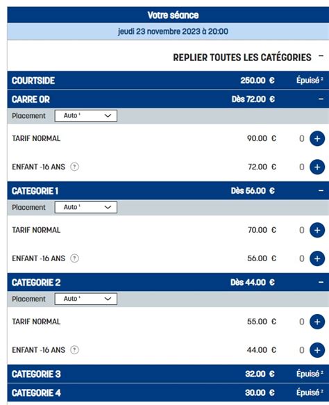 Ticketing Le prix des billets pour le premier match de l ASVEL à la