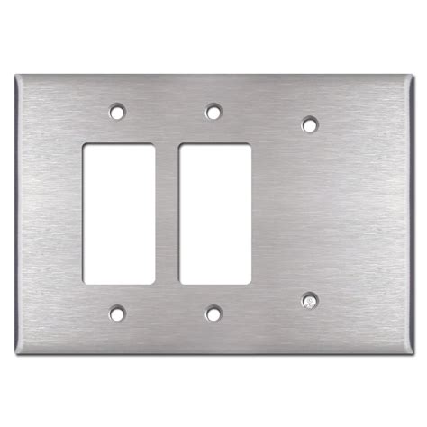 Oversized Four Gang Blank Wall Plate Cover Satin Stainless Steel