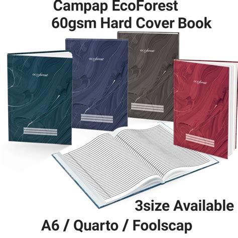 Campap Ecoforest Hard Cover F4 Foolscap F5 Quarto A6 Book Buku Log