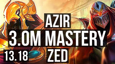 Azir Vs Zed Mid 30m Mastery 6 Solo Kills 600 Games Kr Diamond