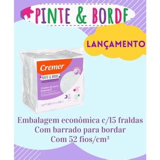 Fralda Branca Pinte Borde Personaliz Vel Unidades Cremer Shopee Brasil