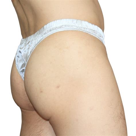 Paradise Silk Sexy 100 Silk Satin Underwear Mens Thong Briefs Solid