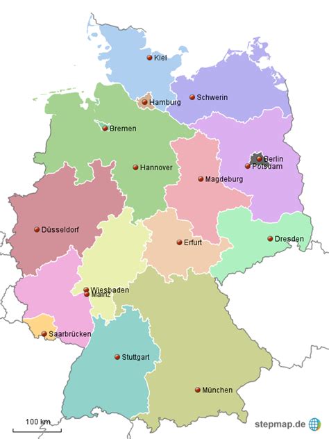 StepMap Bundesländer Deutschlands Landkarte für Deutschland