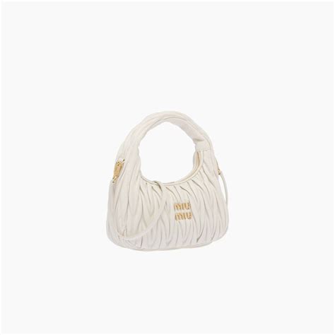 Miu Wander Matelass Nappa Leather Hobo Bag Helga Design