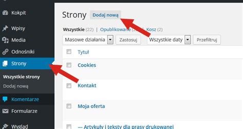 Jak Doda Stron W Wordpressie Jacek P Naro Niak Dziennikarz I