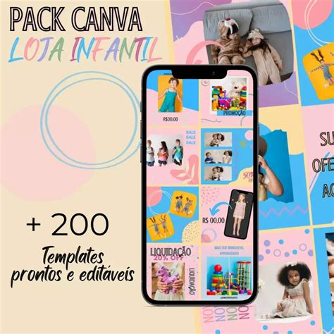 😍pack Canva Loja Infantil 200 Artes Prontas E Editáveis 🚀