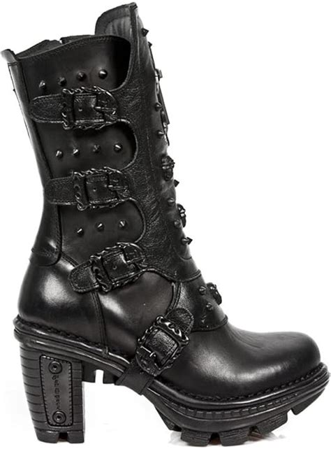 New Rock Boots M NEOTR015 C1 Gothic Hardrock Punk Damen Stiefel Schwarz