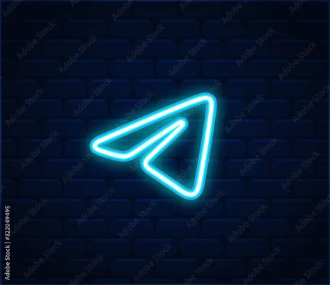 Telegram Logo Telegram Button Telegram Vector Neon Stock Vector