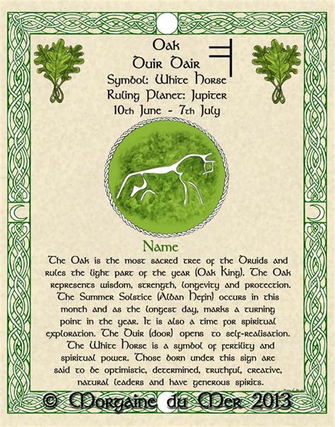 Celtic Tree Astrology Oak Celtic Zodiac Signs Celtic Zodiac Celtic Tree Astrology