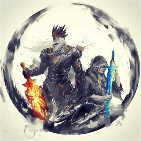 Twin Princes Lothric And Lorian In Action Dark Souls Art Dark Souls