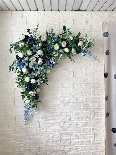 Dusty Blue And Navy Wedding Archway Flower Wedding Floral Arch