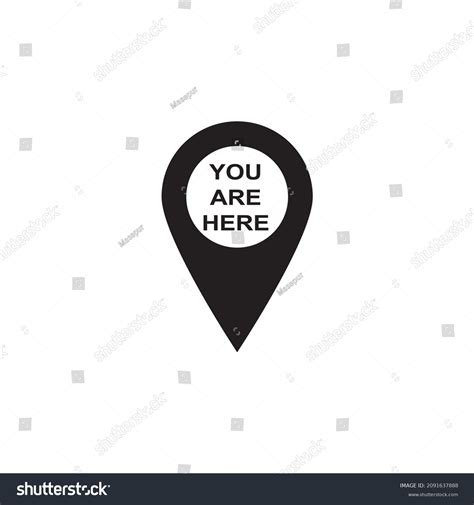 You Here Icon Map Pointer Icons Stock Vector Royalty Free 2091637888